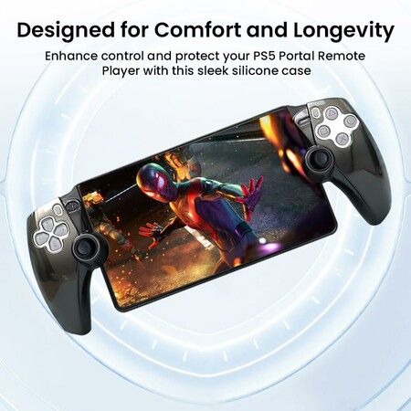 Hard 3-in-1 Protecting Case with Accessories for PlayStation Portal Seamless Gaming Experience(Clear Black)