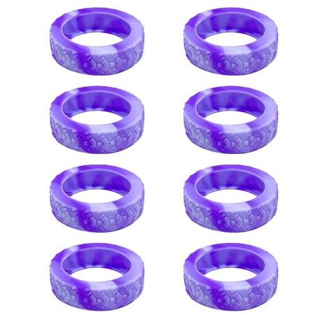 8-Pack DIY Luggage Wheels Protector Covers - Colorful Silicone Sleeves to Reduce Noise and Protect Suitcase Wheels (Purple and Blue)