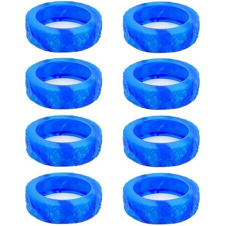 8-Piece Trolley Caster/Luggage Wheels Silicone Protector Cover Set for Smoother, Quieter Travel-DIY Color Light Blue And Deep Blue