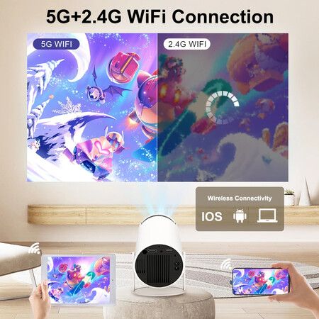 Portable Smart Projector Android Wifi 1280x720P Full HD Office Home Theater Video Mini Cinema Outdoor