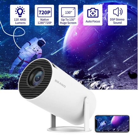 Portable Smart Projector Android Wifi 1280x720P Full HD Office Home Theater Video Mini Cinema Outdoor