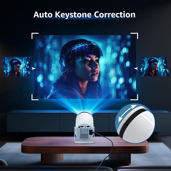 Portable 4K Projector Android 12 operating system Versatile dual-mode Wi-Fi for seamless connectivity