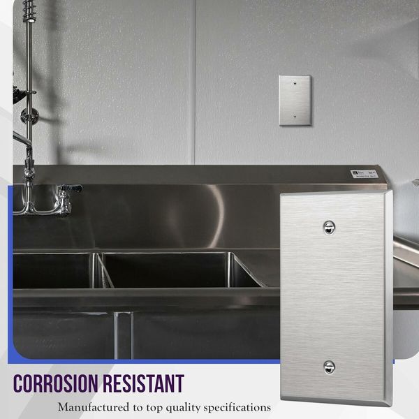 2-Pack Stainless Steel Wall Plates: Corrosion-Resistant, Standard Size (Silver)