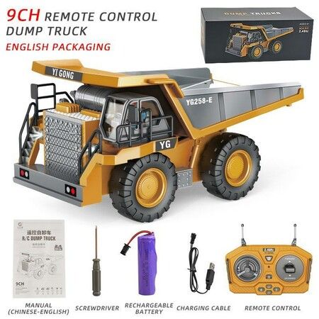 1:24 Remote Control Dump Truck, Forklift, and Excavator Set: Engineering Vehicle Toys for Boys with Remote Control perfect for gift