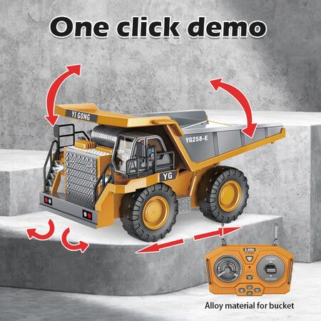 1:24 Remote Control Dump Truck, Forklift, and Excavator Set: Engineering Vehicle Toys for Boys with Remote Control perfect for gift