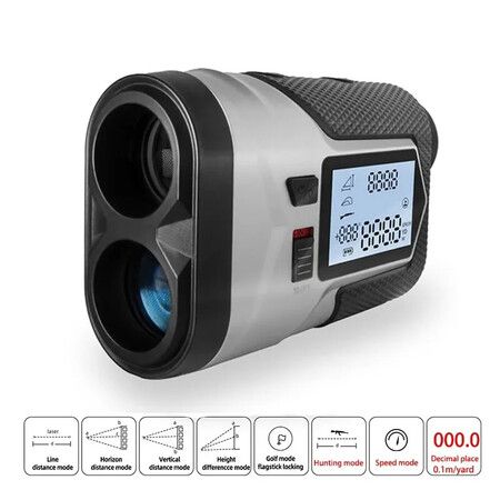 1200m Golf Laser Rangefinder with Slope adjustment for accurate readings on hills, Flag-Lock technology for precise targeting