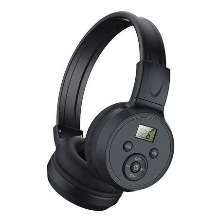 crystal-clear FM Radio Headphones with Built-in Mic,Automatic Scanning,Memory Foam Comfort,Foldable Design