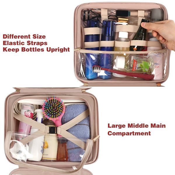 Spacious and Convenient Travel Toiletry Bag - Perfect for Women's Full-Sized Essentials