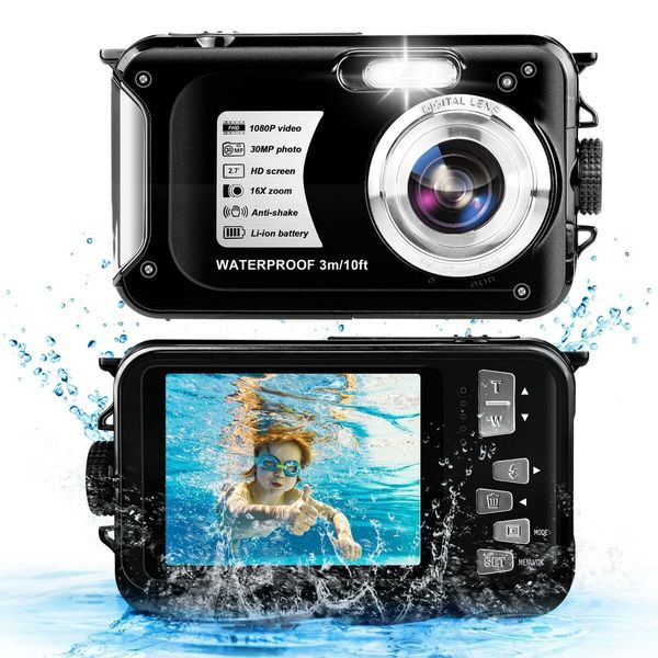 Versatile Underwater Camera - Capture Stunning Underwater Moments with 32GB Storage and 16X Zoom