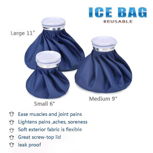 Ultimate 4-Pack Ice Pack/Hot Water Bag for Injuries,Hot(50-60°C) & Cold Cure with Support Wrap,3 Sizes 6"/9"/11"