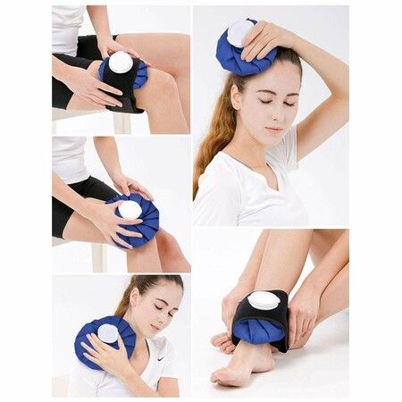 Ultimate 4-Pack Ice Pack/Hot Water Bag for Injuries,Hot(50-60°C) & Cold Cure with Support Wrap,3 Sizes 6"/9"/11"