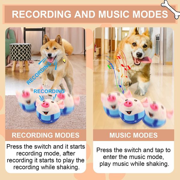 Interactive Jumping and Squeaky Dog Toy with Music Modes and Rechargeable Movement (Blue)