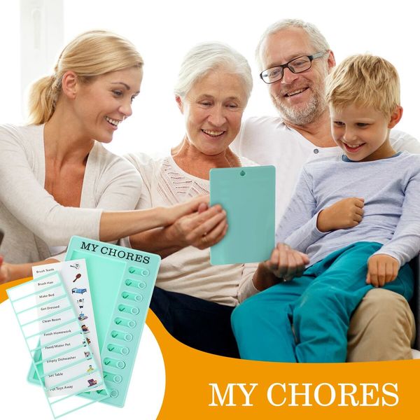 4pcs DIY Routine Chart/Chore Chart Checklist Board for Kids and Includes 10 card paper daily checklists