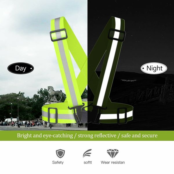 2-pack LED Light Up Running Vest with High Visibility Reflective Gear for Night Cycling/Hiking/Jogging/Dog Walking,Keep Safe at Night