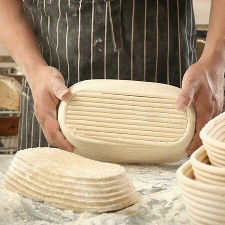 Oval Bread Proofing Basket with Proofing Liner for Sourdough Bread, Baking-25*15*8CM