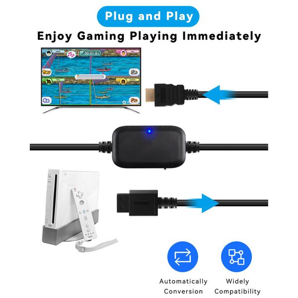 Elevate Your Wii Gaming: Wii to HDMI Adapter Cable (1080P/720P) with Upscaling and Plug-and-Play Convenience for Enhanced Visuals on Modern TVs