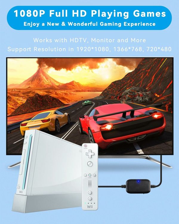 Elevate Your Wii Gaming: Wii to HDMI Adapter Cable (1080P/720P) with Upscaling and Plug-and-Play Convenience for Enhanced Visuals on Modern TVs