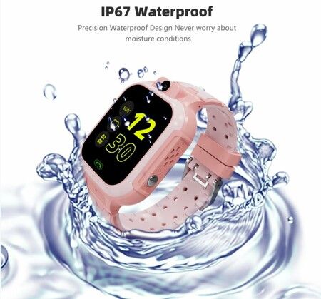 4G Kids Smartwatch with SOS,IP67 Waterproof, GPS Tracking,1.4 Inch Touch Screen, 2-Way Voice Video Call,and Phone Features for Enhanced Safety and Communication(Pink)