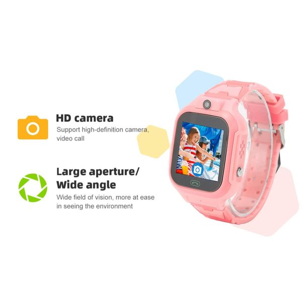 4G Kids Smartwatch with SOS,IP67 Waterproof, GPS Tracking,1.4 Inch Touch Screen, 2-Way Voice Video Call,and Phone Features for Enhanced Safety and Communication(Pink)