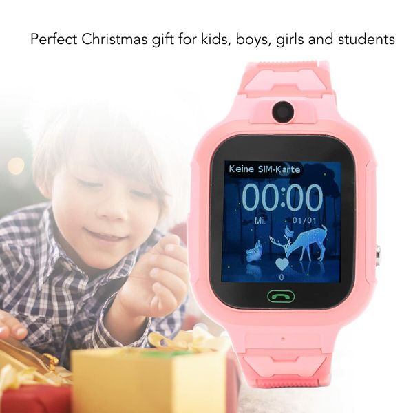 4G Kids Smartwatch with SOS,IP67 Waterproof, GPS Tracking,1.4 Inch Touch Screen, 2-Way Voice Video Call,and Phone Features for Enhanced Safety and Communication(Pink)