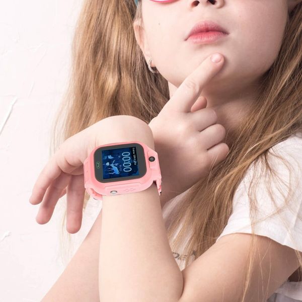 4G Kids Smartwatch with SOS,IP67 Waterproof, GPS Tracking,1.4 Inch Touch Screen, 2-Way Voice Video Call,and Phone Features for Enhanced Safety and Communication(Pink)