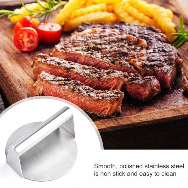 Premium Stainless Steel Non-Stick Hamburger Meat Press - Create Perfect Patties for Grilling and BBQ (Easy Cleanup)