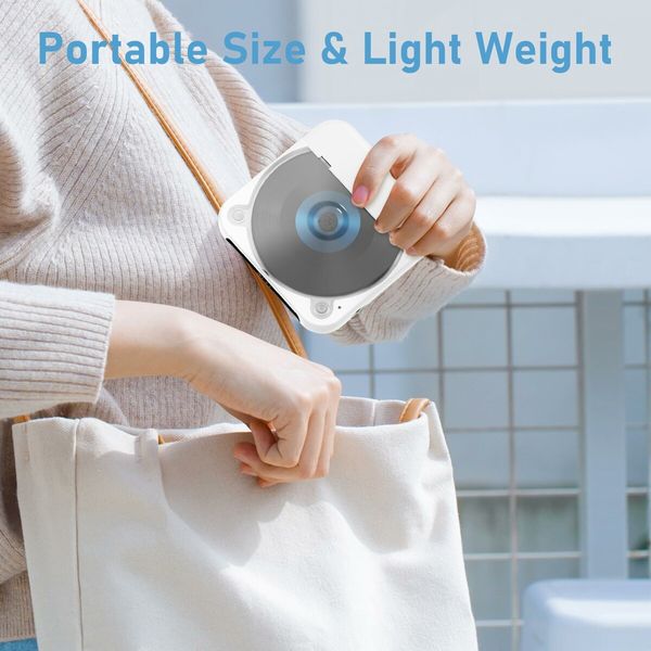 Personal Portable CD Player with Bluetooth for Car and Travel, Headphones, LCD Touch Screen, Anti-Skip/Shockproof Protection, Rechargeable