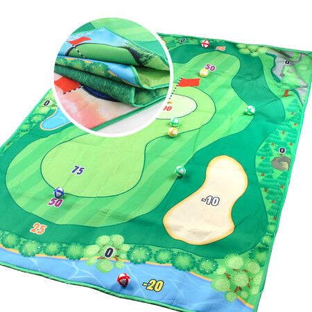 Indoor Outdoor Golf Chipping Game Set with Sticky Balls & Fun Game Mat