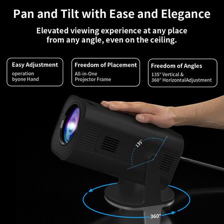 Portable 4K Wifi Projector with Full HD Resolution 280 1080P for Home and Outdoor Use,Immersive Entertainment Anywhere