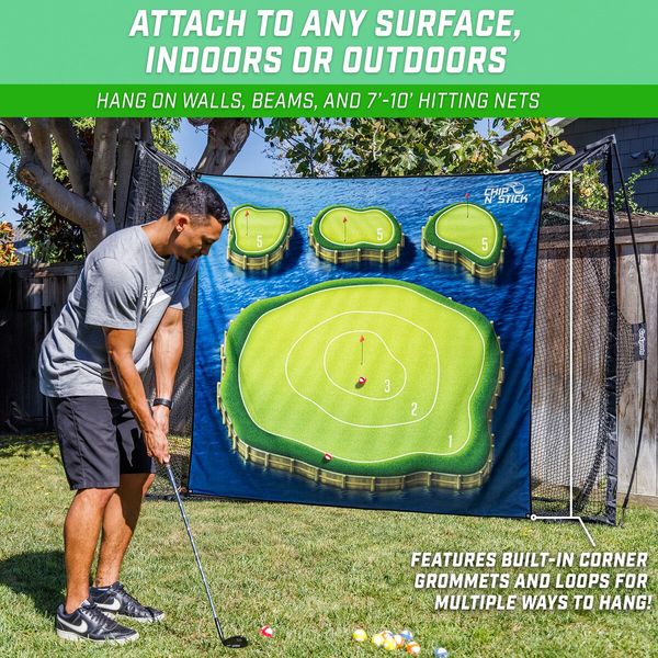 Golf Chipping Game with Sticky Balls & Game Mat: Fun Indoor/Outdoor Game Set for All Ages