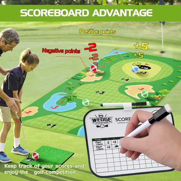 Indoor/Outdoor Golf Chipping Game Set with Sticky Balls,fun Game Mat,golf clubs Helps improve chipping accuracy & distance