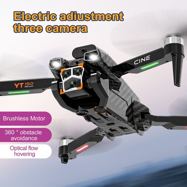 Remote Control 4K HD Triple Camera Drone/Four Axis Aircraft Flyer with Obstacle Avoidance Perfect for aerial photography,videography,adventurous flying