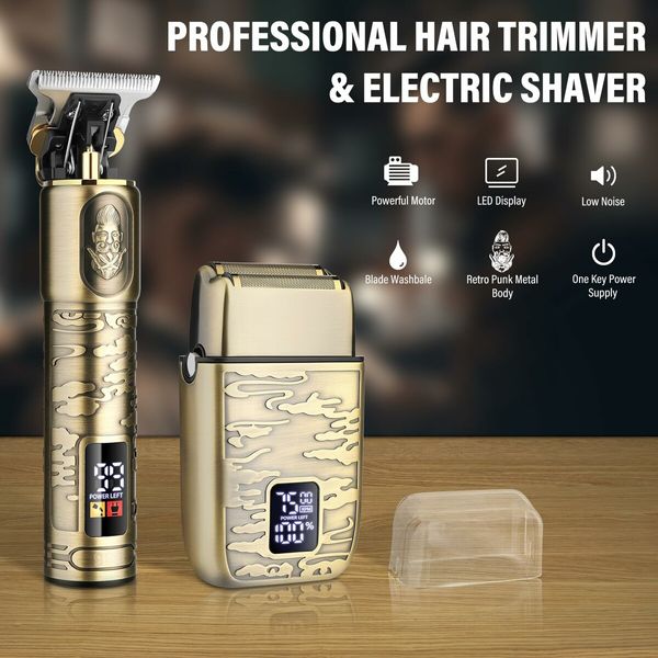 Professional Hair Clippers and Foil Shavers for Men - Cordless Beard Trimmer and Electric Razor for Precision Grooming and Styling