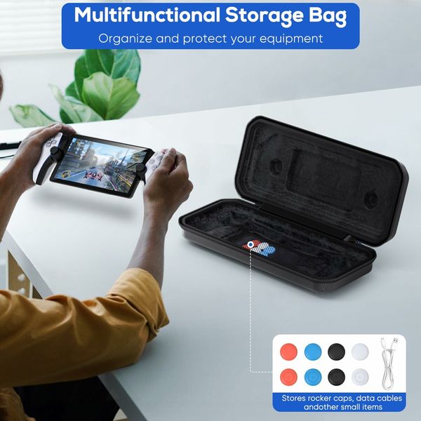 PlayStation Portal Durable Hard Shell Carrying Case Travel Handbag for Safe and Convenient Travel and Storage (Black)