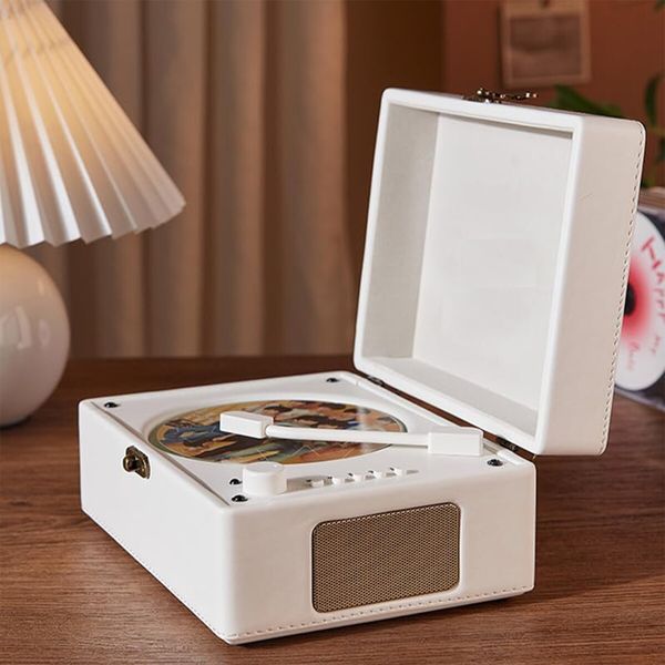 Portable Bluetooth 5.0 CD Player with Speaker,vintage Nostalgic suitcase-style design