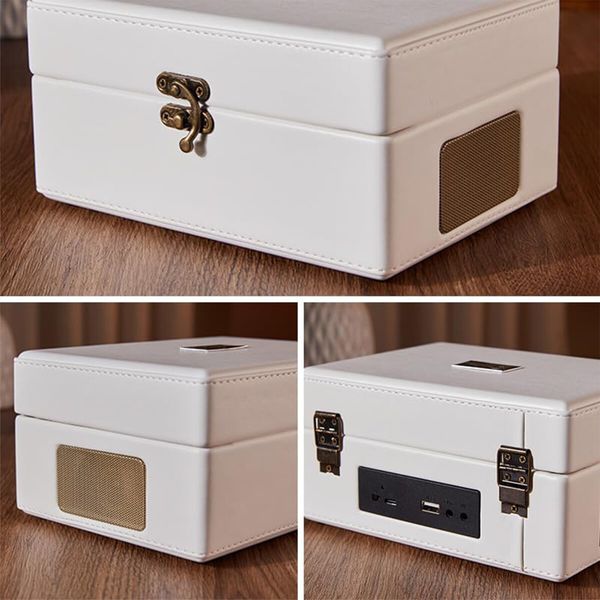 Portable Bluetooth 5.0 CD Player with Speaker,vintage Nostalgic suitcase-style design