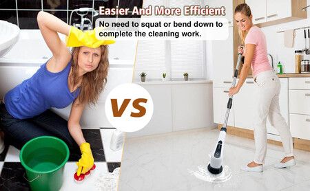 Electric Spin Scrubber Brush, Rechargeable Cleaning Powerhouse with 7 Brush Heads for Effortless Cleaning of Tile, Bathroom, Windows, Floors, Tubs, and Cars