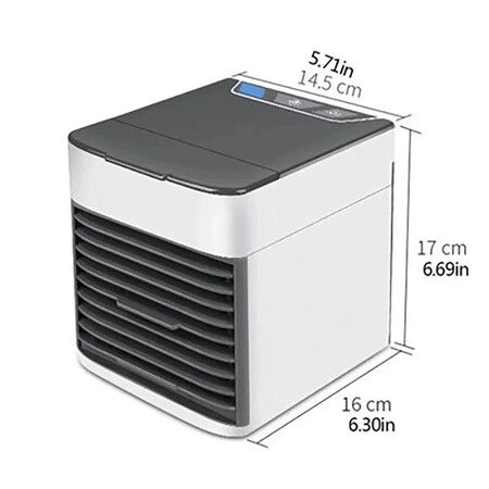 Portable Mini Air Conditioner Fan with bulid in water tank for Cooling Mist, Colorful Lights, USB powered, 3 speed Ideal for home office travel