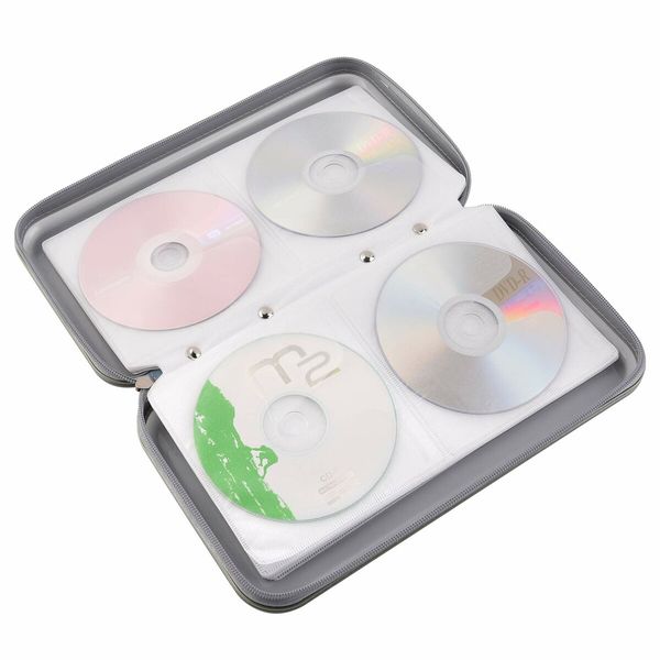 80-Capacity CD Holder DVD Storage Organizer: Portable and Protective Storage for Your Music Collection