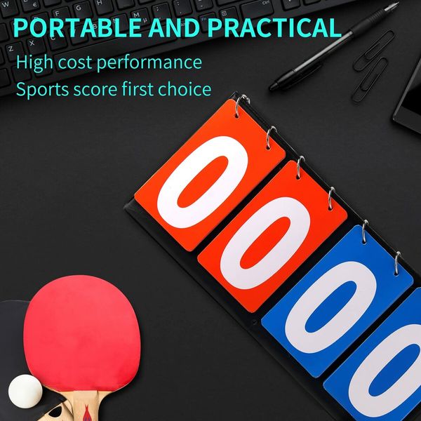 Score Keeper Scoreboard with Score Flipper for Basketball, Tennis, and Other Sports, Easy-to-Use Durable