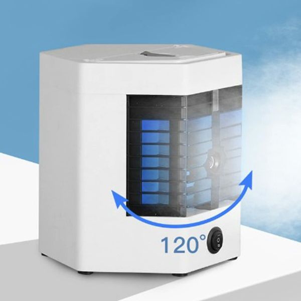 Low Noise Mini Air Conditioner Fan Portable Air Cooler with 3 Modes and Dual Water Tank Humidifier for Home and Office