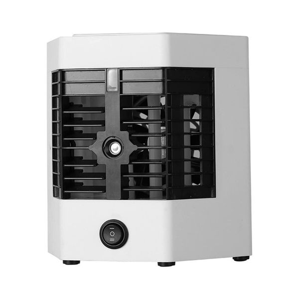 Low Noise Mini Air Conditioner Fan Portable Air Cooler with 3 Modes and Dual Water Tank Humidifier for Home and Office