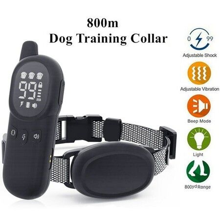 Waterproof Dog Training Collar: Electric with Remote Control, Shock, Vibration, and Sound (Black)