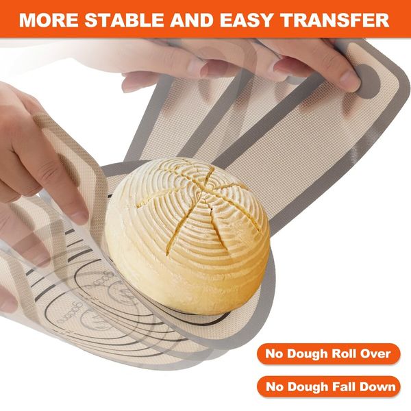 Non-Stick Easy Cleaning Bread Baking Mat with Extra Long Handles for Easy Transfer,Heat-resistant