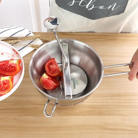 Ergonomic Stainless Steel Food Mill with 3 Milling Discs for Perfect Tomato Sauce and Applesauce