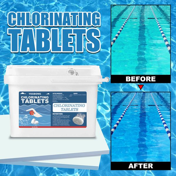 Long-Lasting Pool Chlorine Tablets - Slow-Dissolving for Continuous Chlorination (180g, 90% Chlorine)