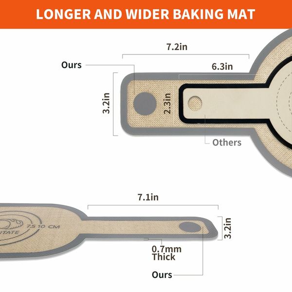 2-set Non-Stick & Reusable Silicone Bread Sling Baking Mat with Long Handles,Oval & Round,Easy to Clean