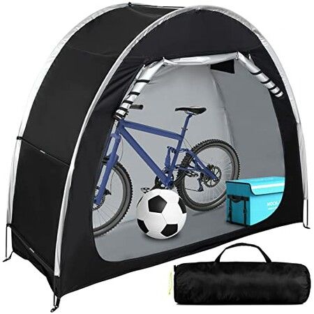 Waterproof Bike Storage Tent,  Anti-Dust 210D Cover for Outdoor Bicycles, Foldable Bicycle Shed for Camping & Gardens (163X80X195CM)