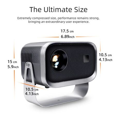 Mini Flip K6: Portable 1080P Full HD Smart Projector, Compact and Lightweight with Built-in Android 9 for Easy Home Entertainment