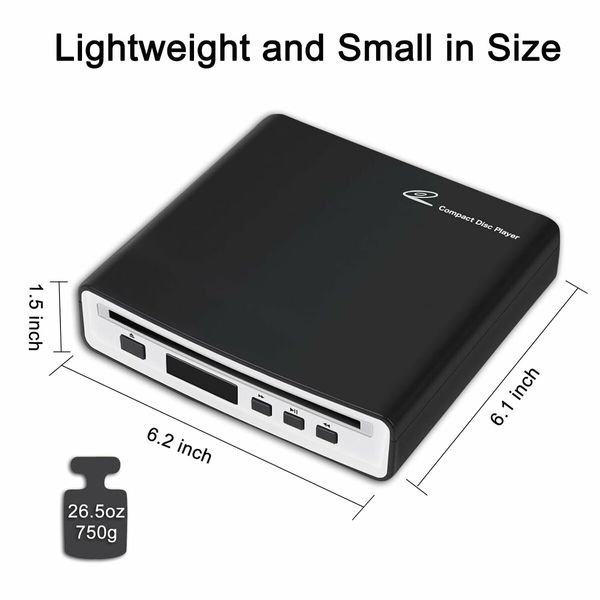 Portable External Universal CD/DVD Player with USB, Type-C, and AUX Ports for Seamless Connectivity in Cars, Laptops, and More (Model 3002)